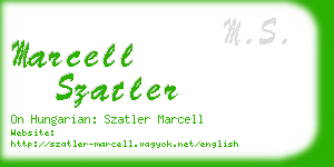 marcell szatler business card